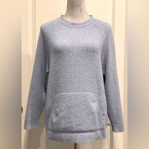 PureJill Kangroo Wool Blend Pullover Ling Sleeve Sweater Blue Size Small